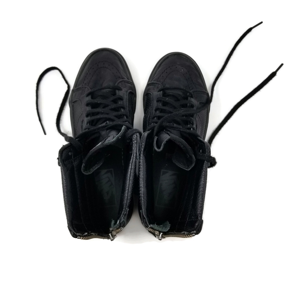 Vans SK8 Hi Slim Zip Perf Leather W7 M5.5 Black - Picture 4 of 9